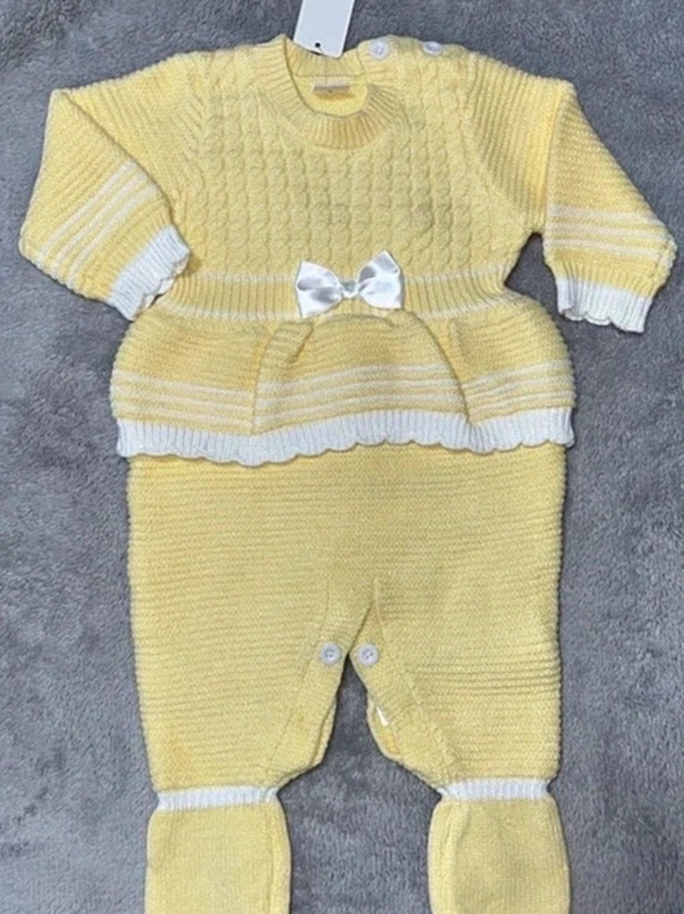 Yellow Knit Footie